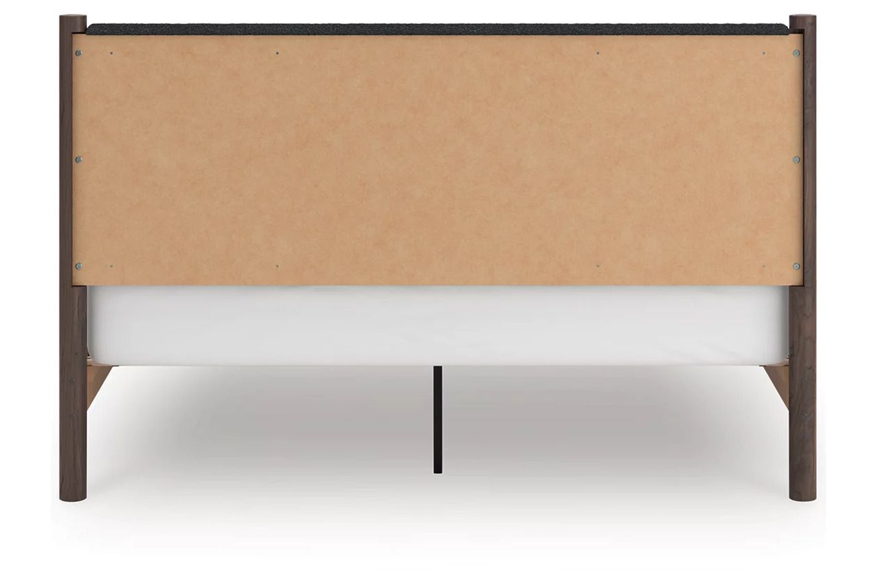 Symarro King Upholstered Panel Platform Bed In Brown NCB2614B28