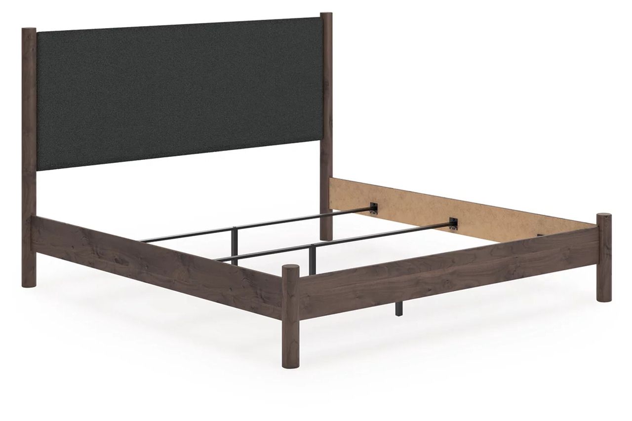 Symarro King Upholstered Panel Bed In Brown NCB2614B29