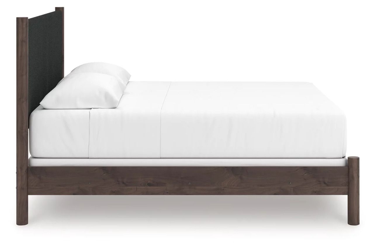 Symarro King Upholstered Panel Bed In Brown NCB2614B29