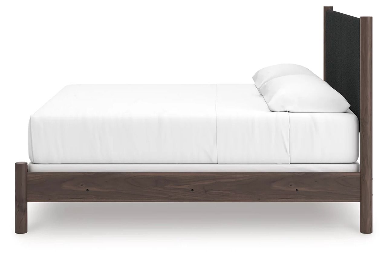 Symarro King Upholstered Panel Bed In Brown NCB2614B29