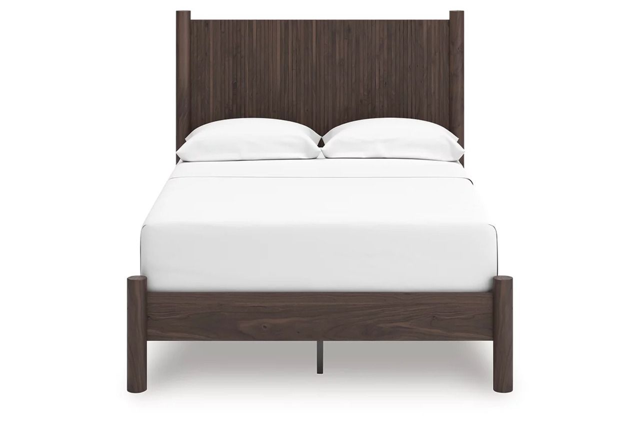 Symarro Full Panel Platform Bed In Brown NCB2614B4
