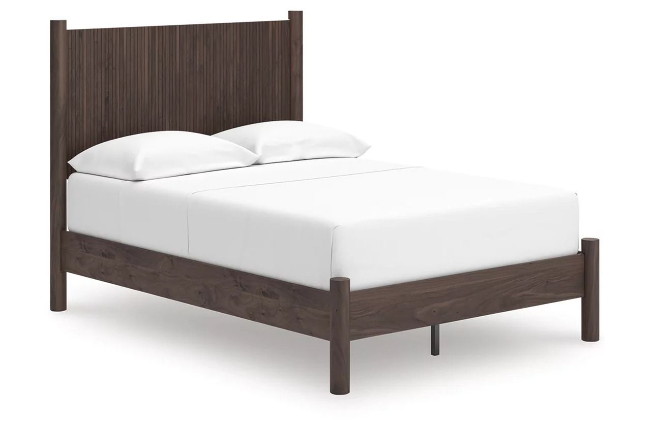 Symarro Full Panel Platform Bed In Brown NCB2614B4