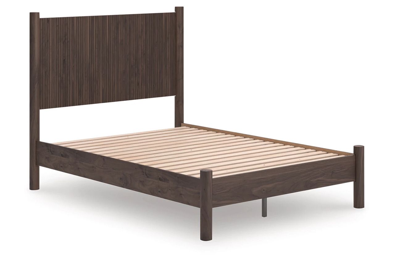 Symarro Full Panel Platform Bed In Brown NCB2614B4