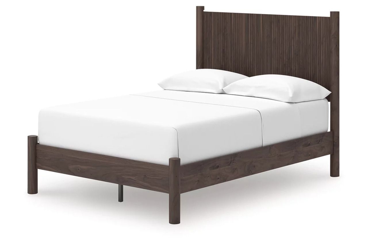 Symarro Full Panel Platform Bed In Brown NCB2614B4