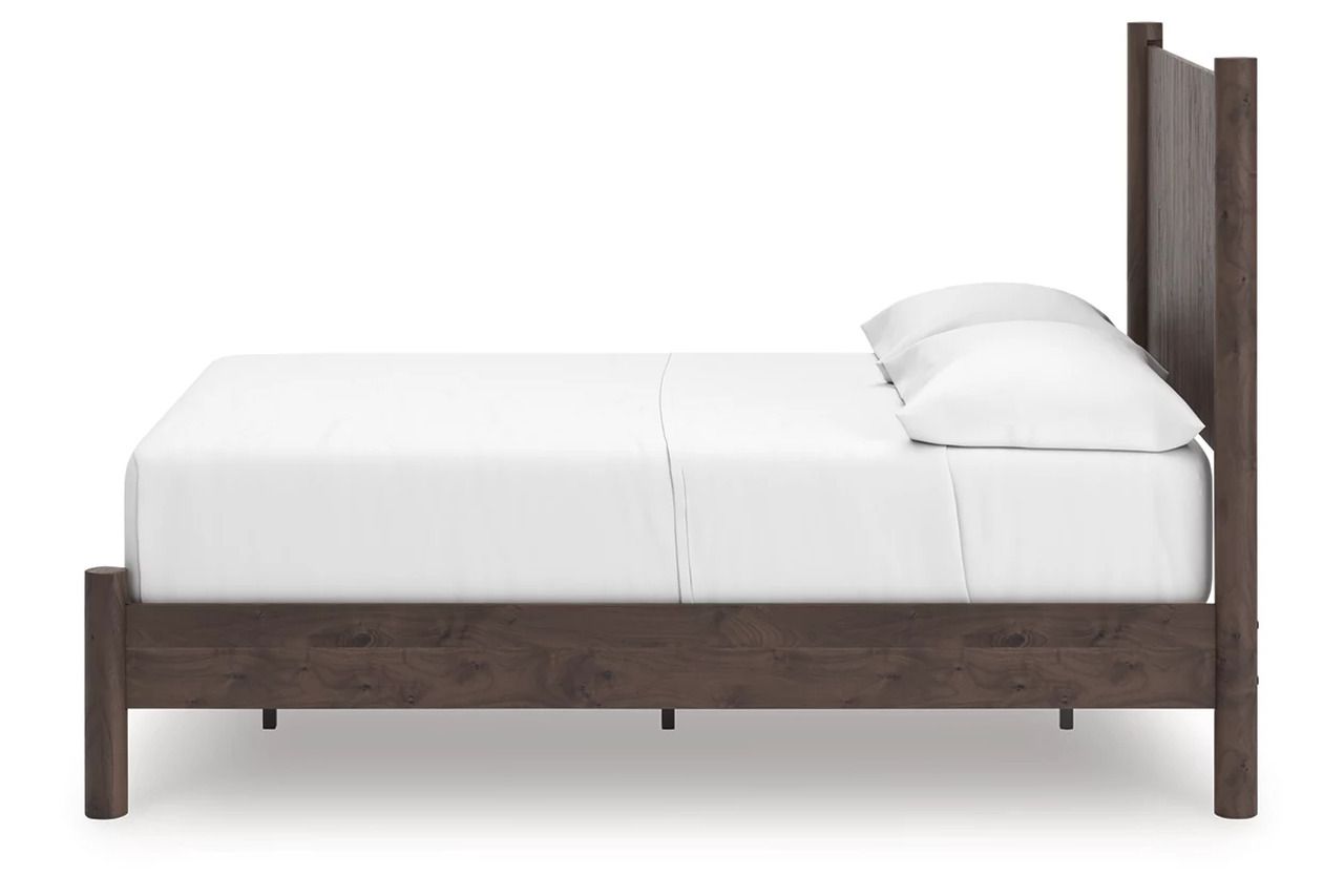 Symarro Full Panel Platform Bed In Brown NCB2614B4