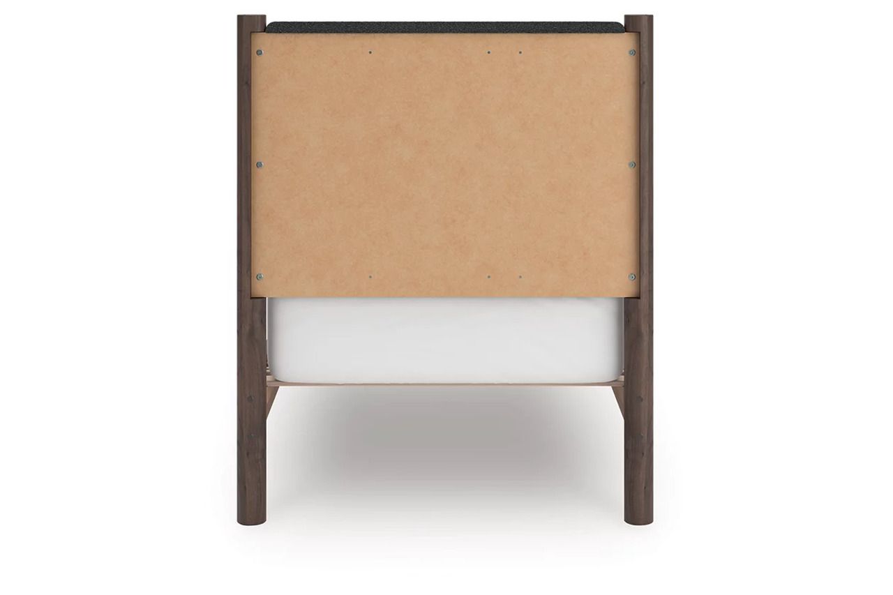Symarro Twin Upholstered Panel Platform Bed In Brown NCB2614B8
