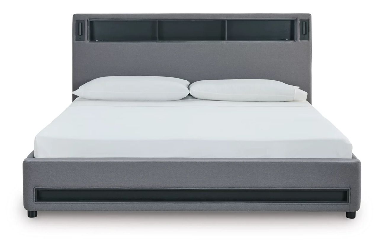 Wronske Queen Upholstered Bed In Gray NCB2721B20