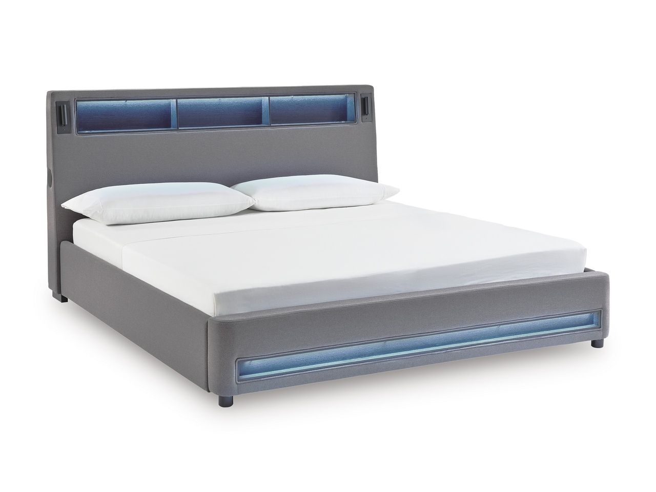 Wronske King Upholstered Bed In Gray NCB2721B21