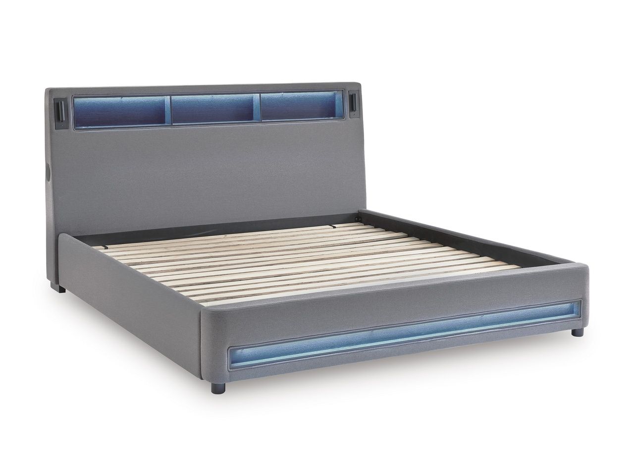 Wronske King Upholstered Bed In Gray NCB2721B21