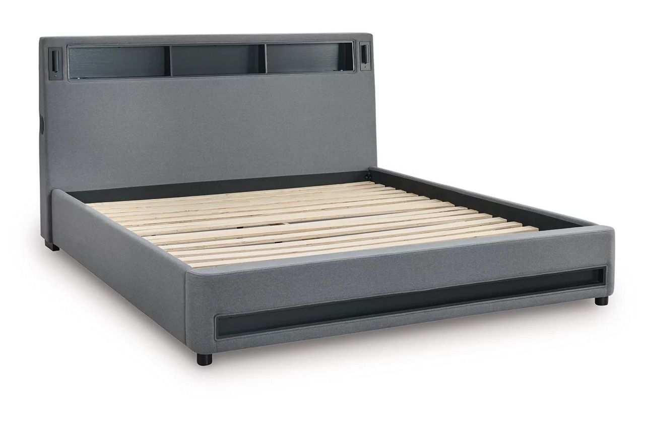 Wronske California King Upholstered Bed In Gray NCB2721B22