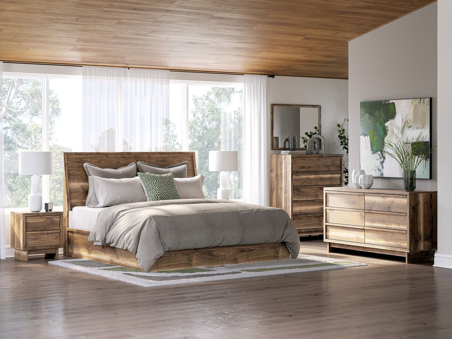 Darcalli Wide Chest of Drawers In Brown NCB3367345
