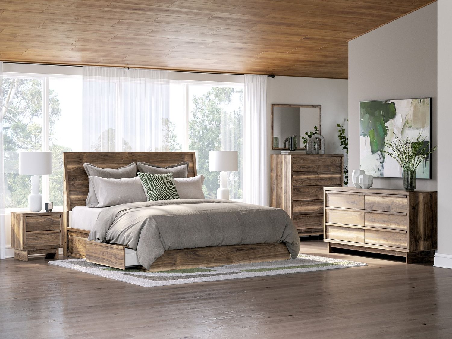 Darcalli Wide Chest of Drawers In Brown NCB3367345