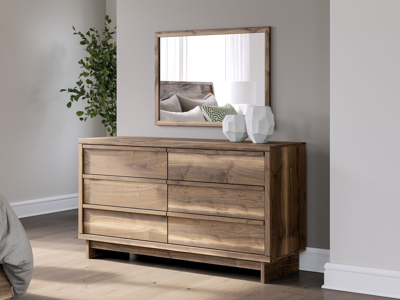 Darcalli Bedroom Mirror In Brown NCB336736