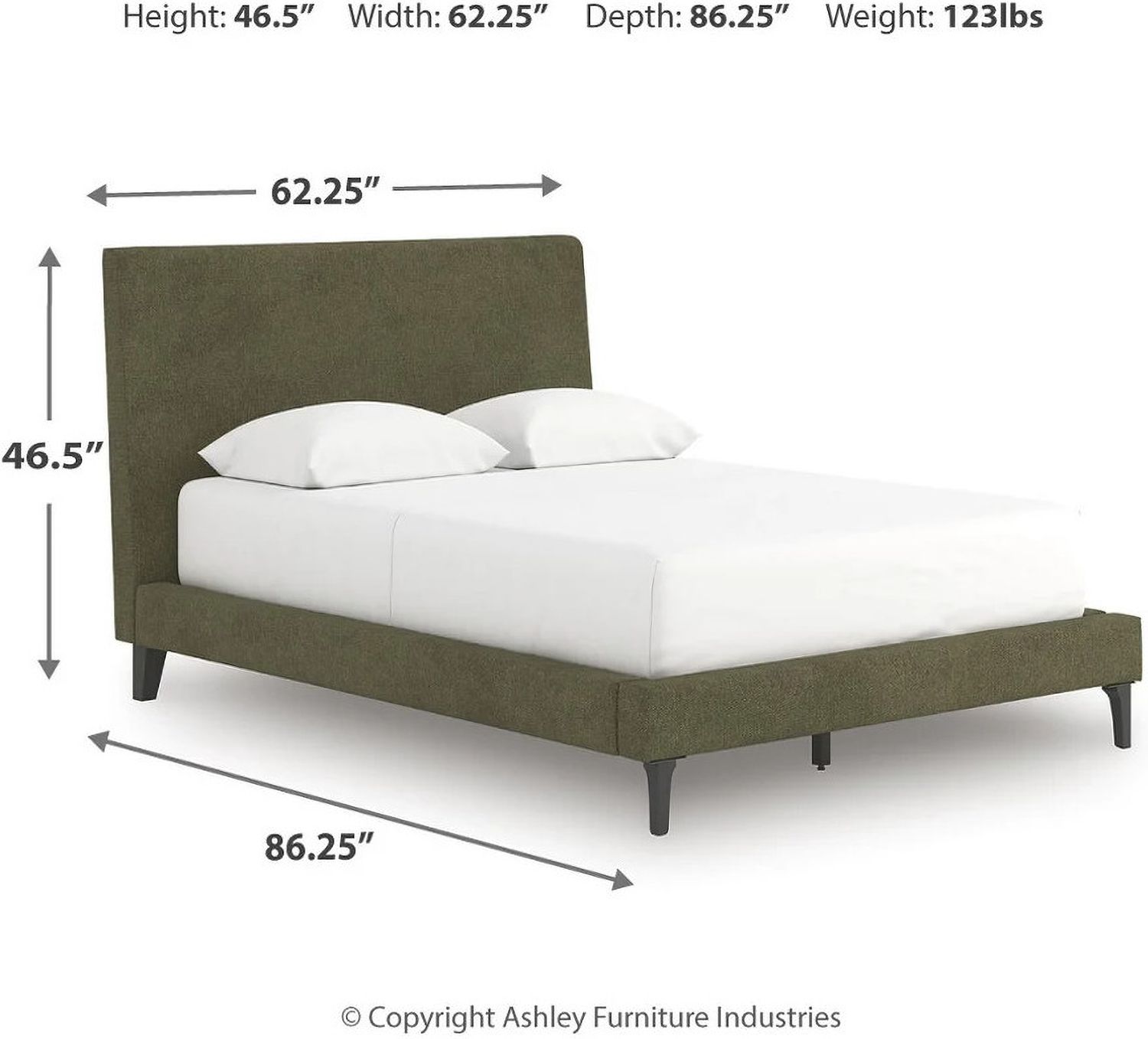 Darcalli Full Upholstered Bed with Roll Slats In Sage Green NCB336772