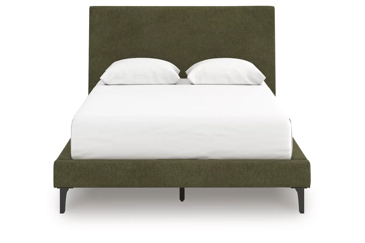 Darcalli Queen Upholstered Bed with Roll Slats In Sage Green NCB336781