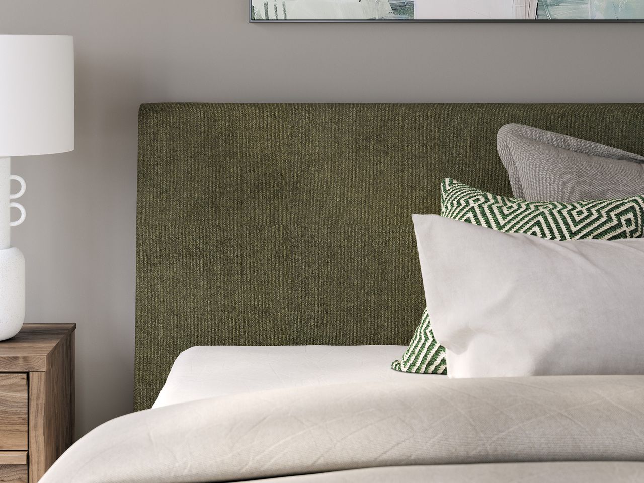 Darcalli Queen Upholstered Bed with Roll Slats In Sage Green NCB336781