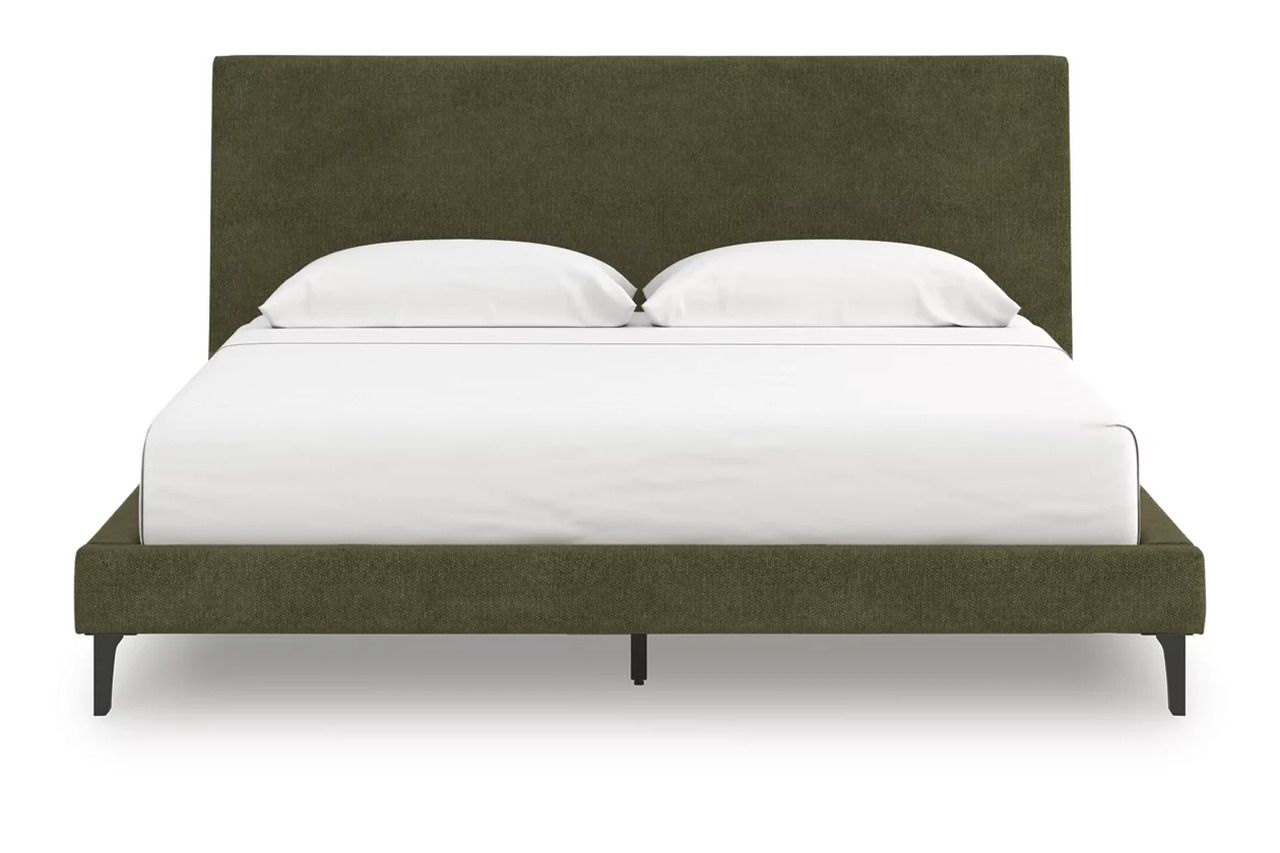 Darcalli California King Upholstered Bed with Roll Slats In Sage Green NCB336794