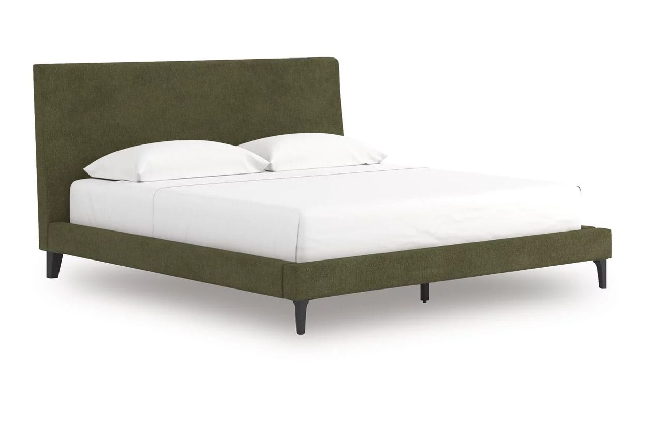 Darcalli California King Upholstered Bed with Roll Slats In Sage Green NCB336794