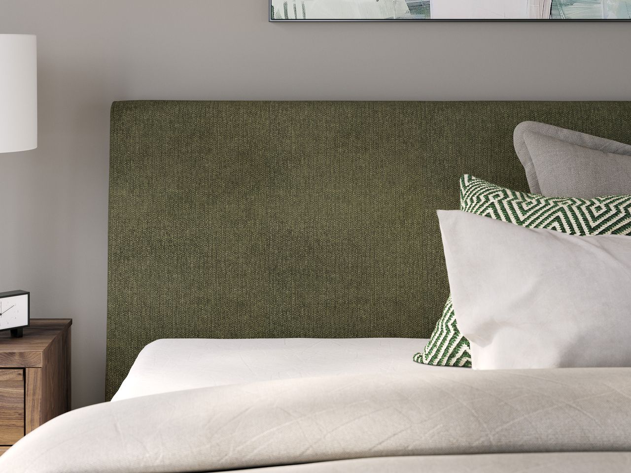 Darcalli California King Upholstered Bed with Roll Slats In Sage Green NCB336794