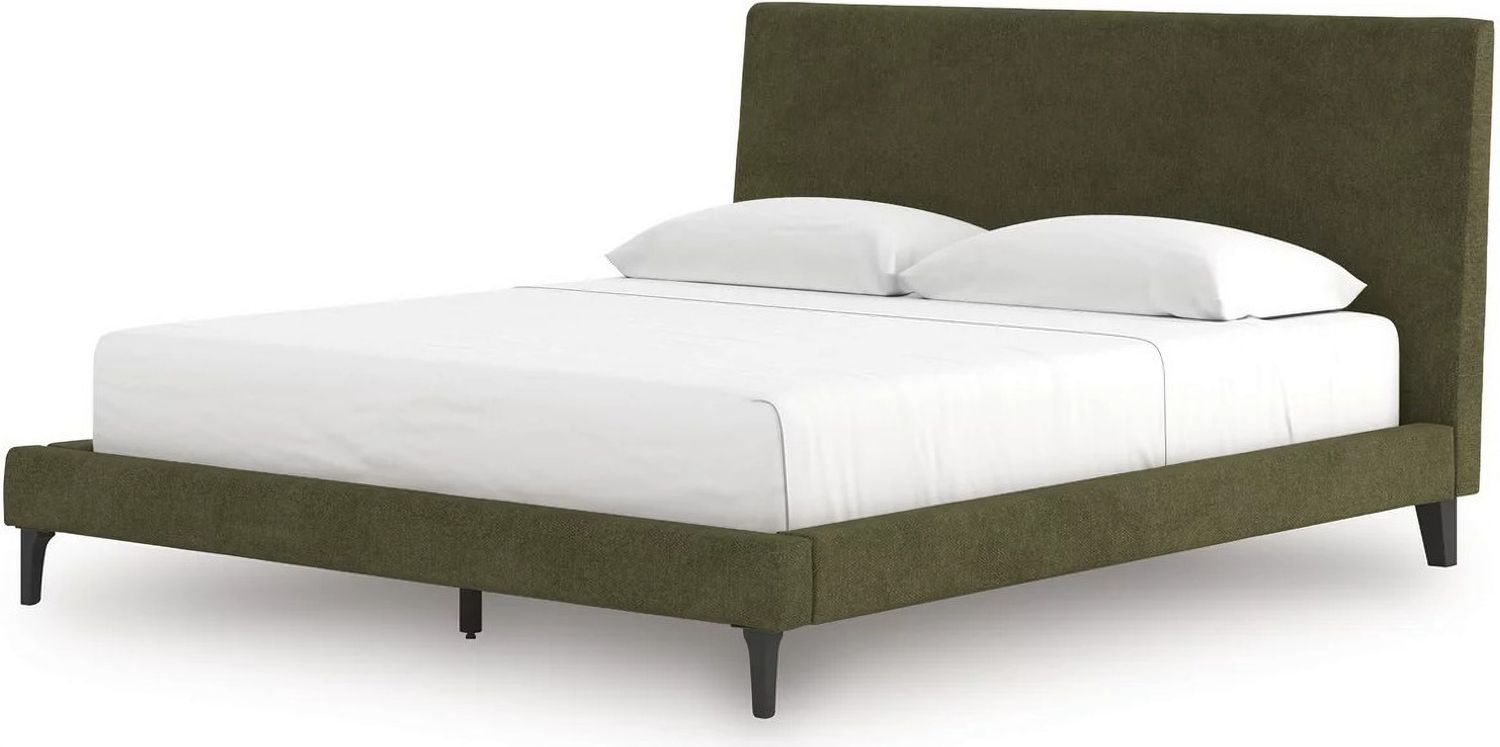 Darcalli California King Upholstered Bed with Roll Slats In Sage Green NCB336794