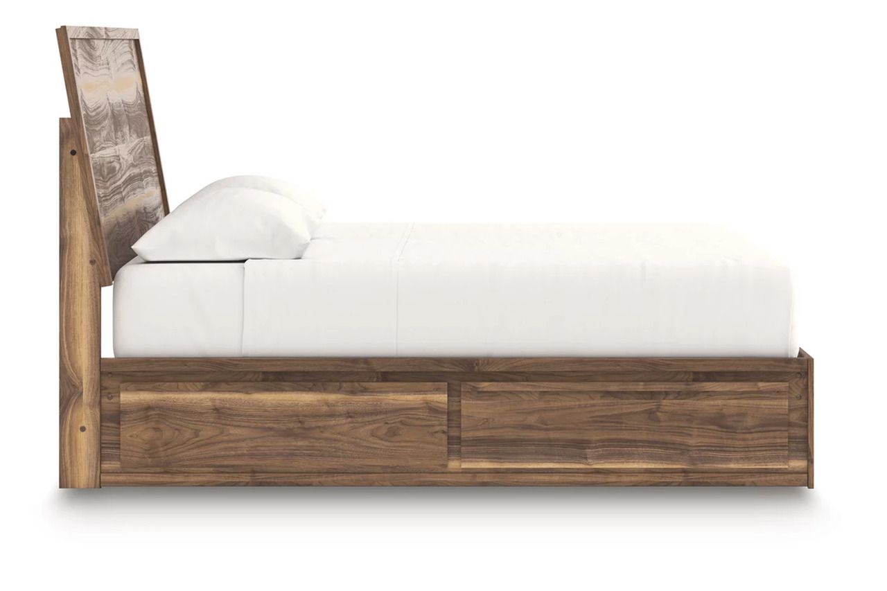 Darcalli King Panel Bed with Storage In Brown NCB3367B14