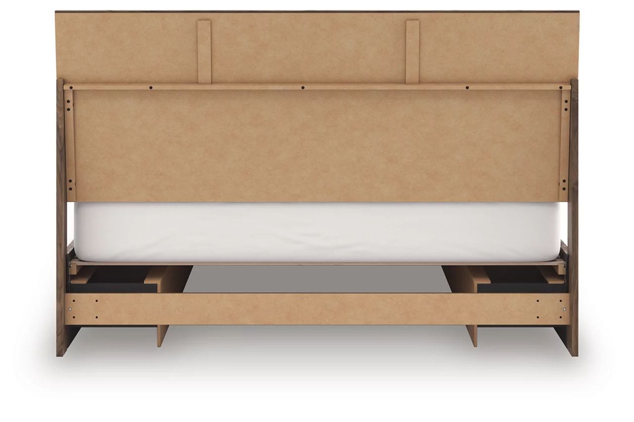 Darcalli King Panel Bed with Storage In Brown NCB3367B14