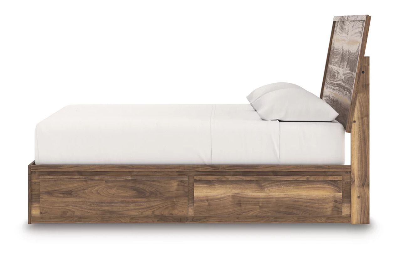Darcalli King Panel Bed with Storage In Brown NCB3367B14