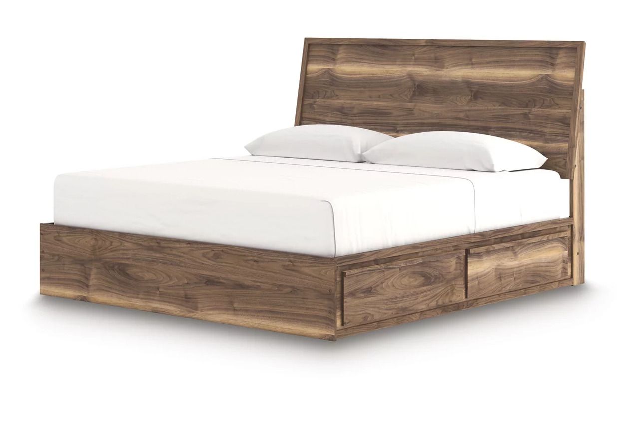 Darcalli King Panel Bed with Storage In Brown NCB3367B14