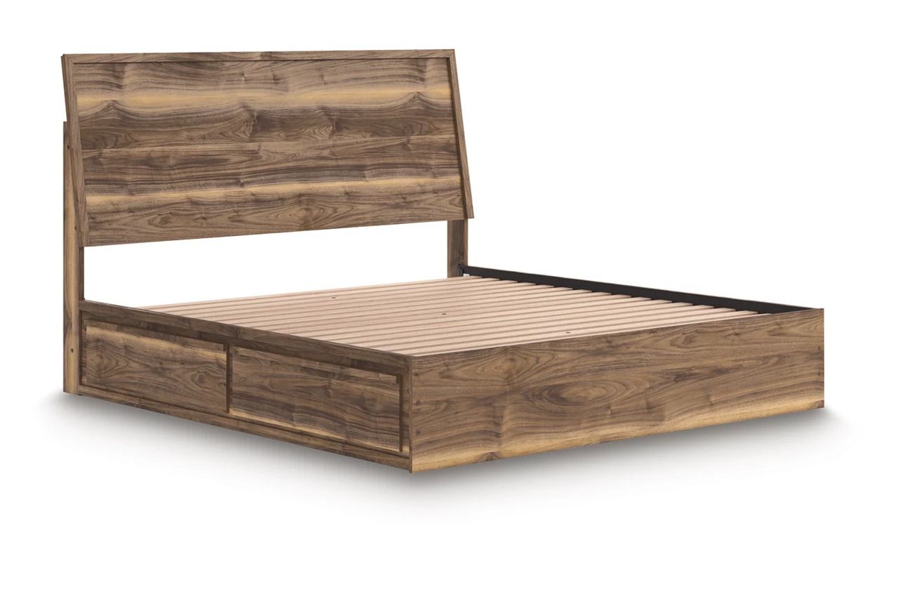 Darcalli King Panel Bed with Storage In Brown NCB3367B14