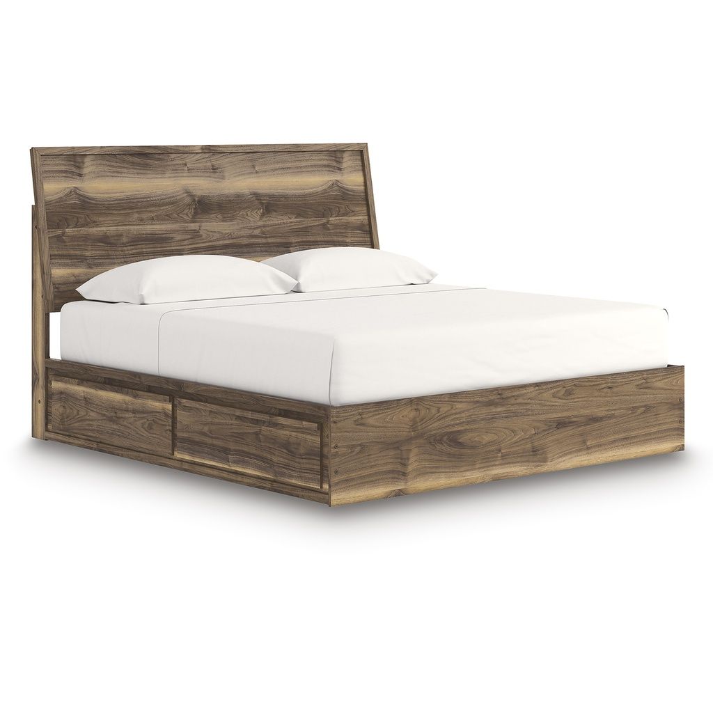 Darcalli King Panel Bed with Storage In Brown NCB3367B14