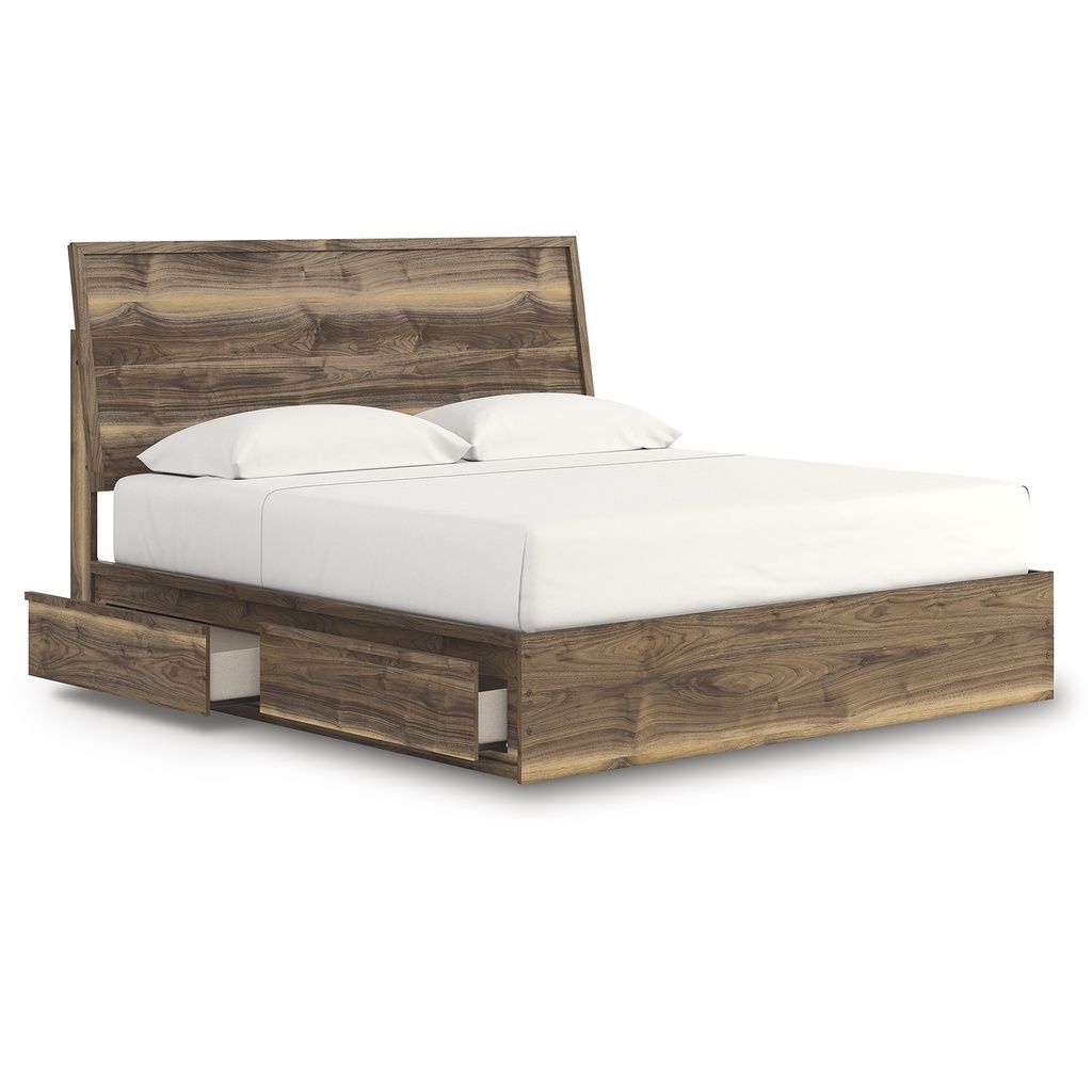 Darcalli King Panel Bed with Storage In Brown NCB3367B14