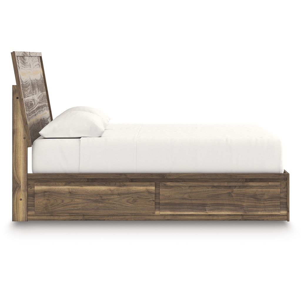 Darcalli King Panel Bed with Storage In Brown NCB3367B14
