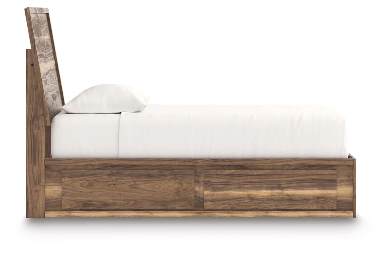 Darcalli Twin Panel Bed with Storage In Brown NCB3367B27