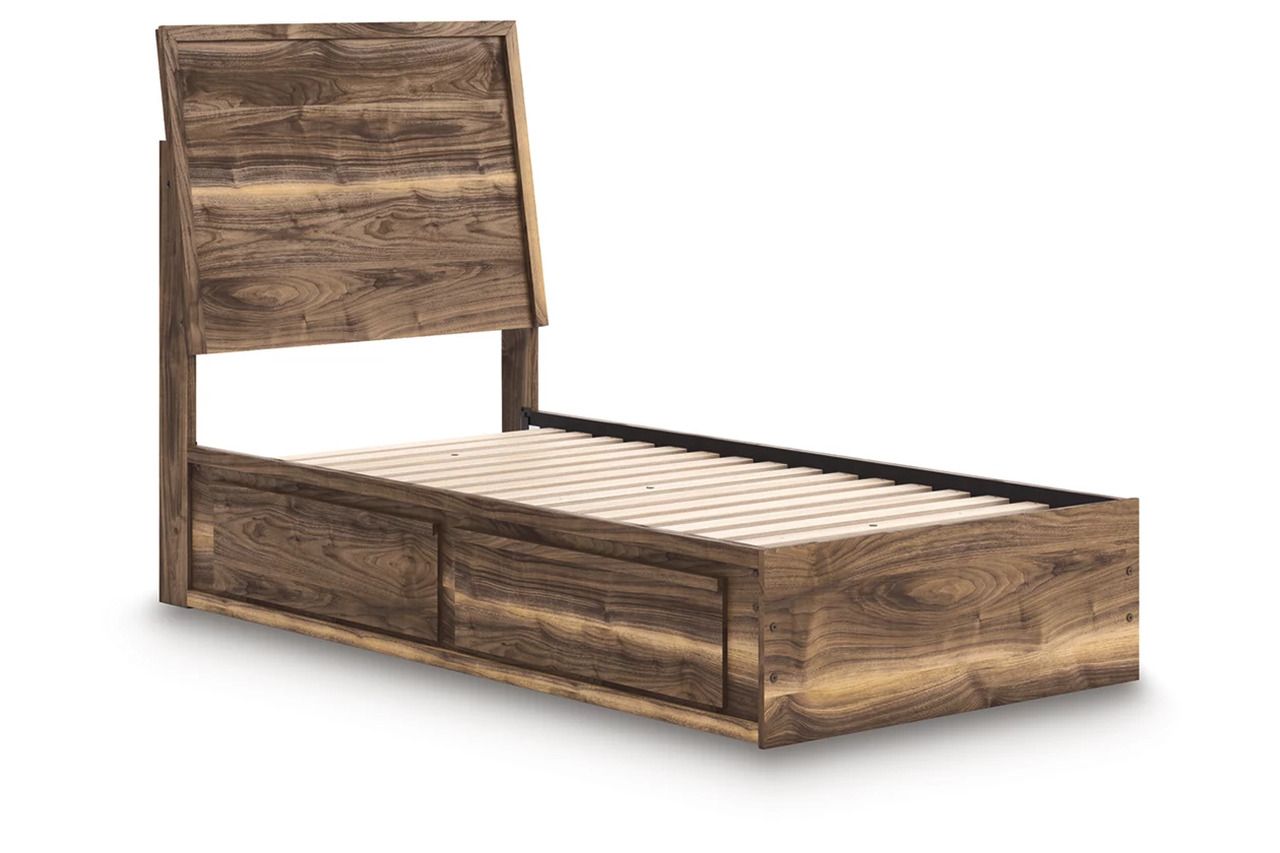 Darcalli Twin Panel Bed with Storage In Brown NCB3367B27