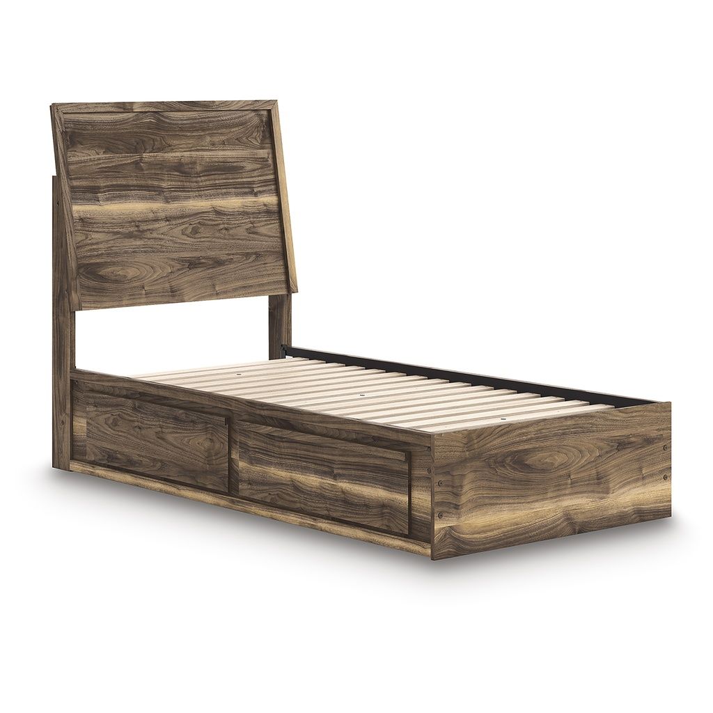 Darcalli Twin Panel Bed with Storage In Brown NCB3367B27