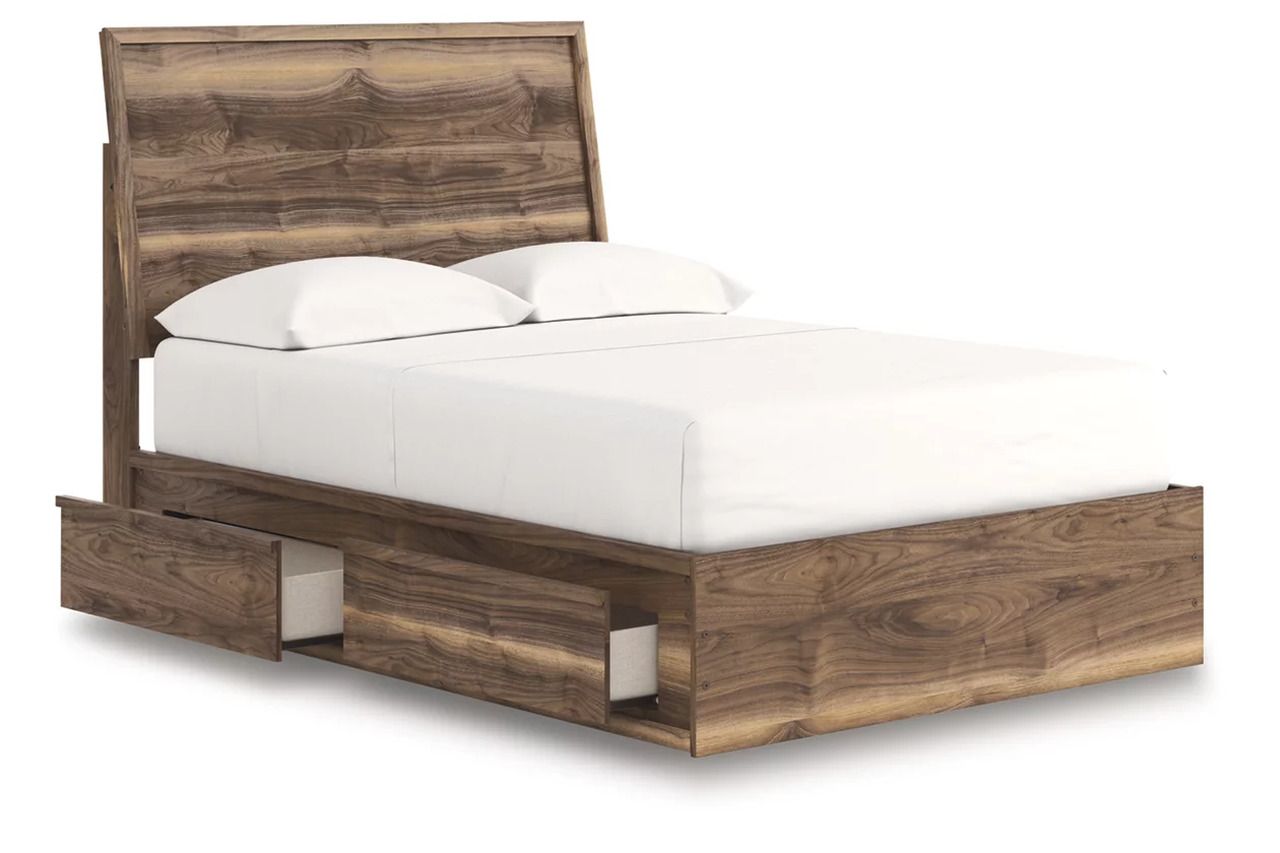 Darcalli Full Panel Bed with Storage In Brown NCB3367B28