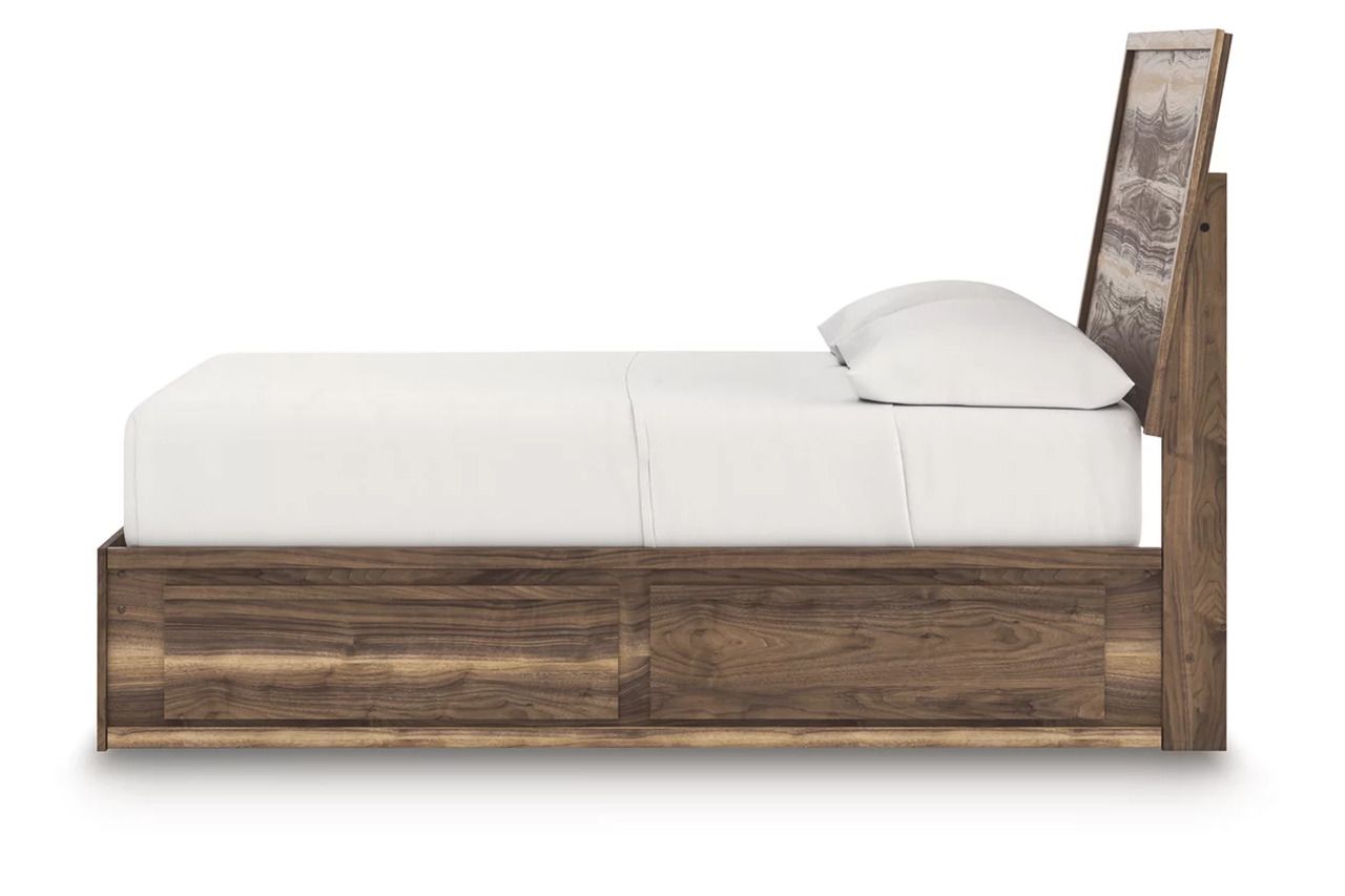 Darcalli Full Panel Bed with Storage In Brown NCB3367B28