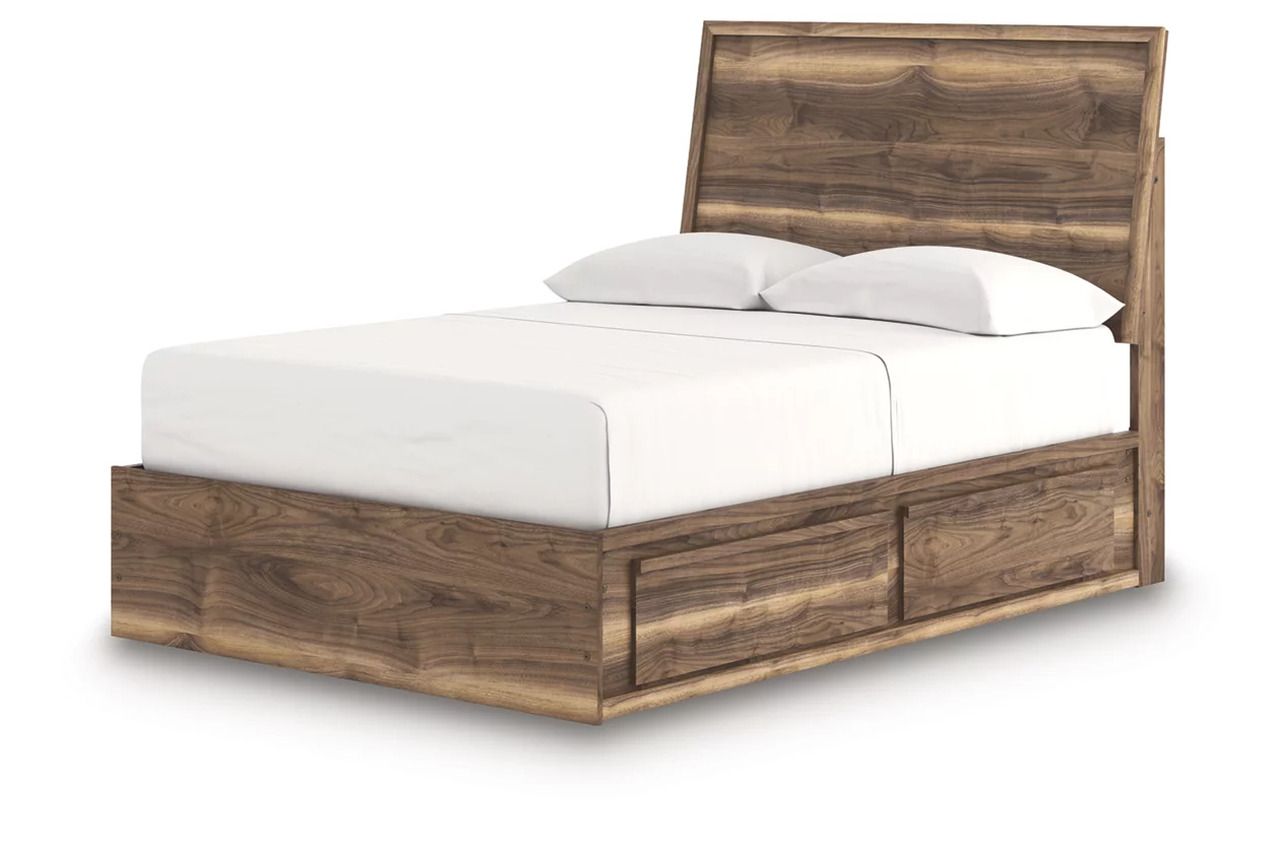 Darcalli Full Panel Bed with Storage In Brown NCB3367B28