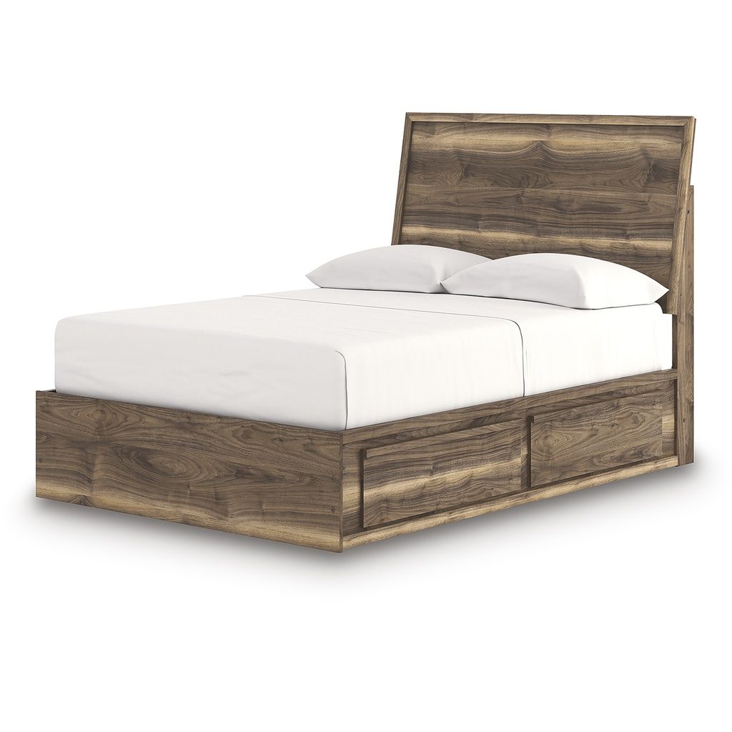 Darcalli Full Panel Bed with Storage In Brown NCB3367B28