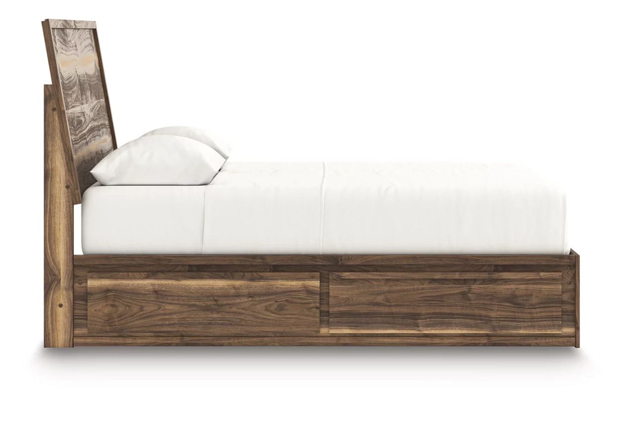 Darcalli Queen Panel Bed with Storage In Brown NCB3367B4