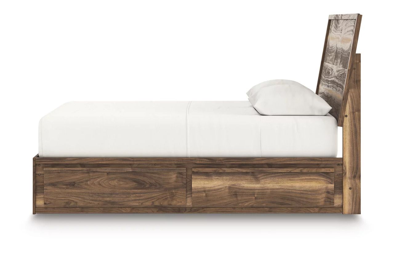 Darcalli Queen Panel Bed with Storage In Brown NCB3367B4