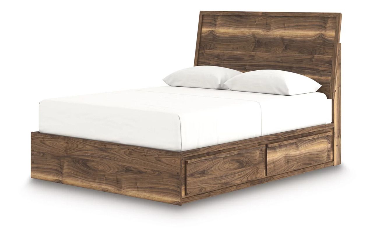 Darcalli Queen Panel Bed with Storage In Brown NCB3367B4
