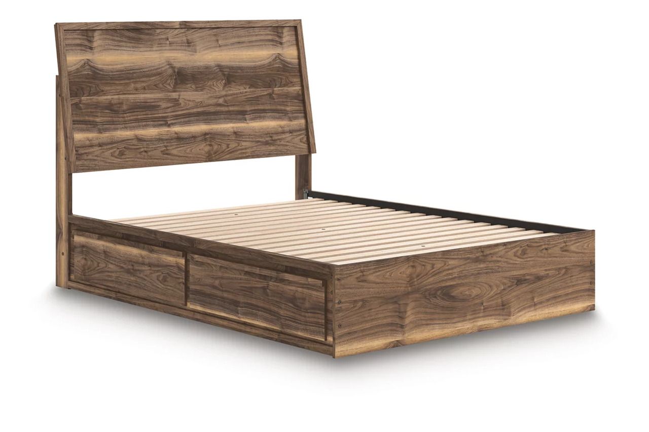 Darcalli Queen Panel Bed with Storage In Brown NCB3367B4