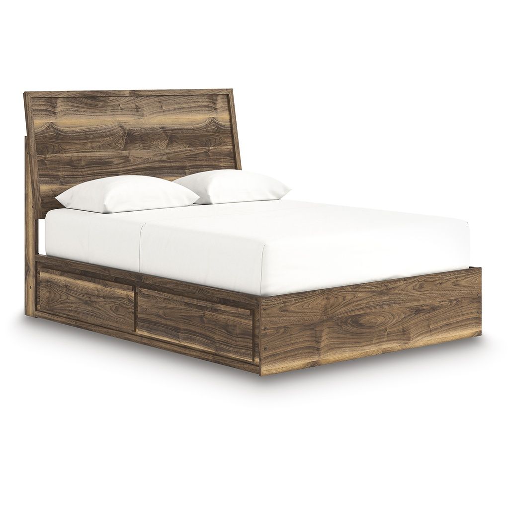 Darcalli Queen Panel Bed with Storage In Brown NCB3367B4
