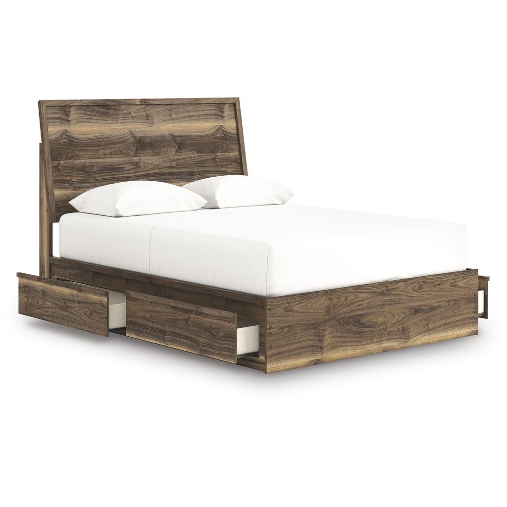 Darcalli Queen Panel Bed with Storage In Brown NCB3367B4