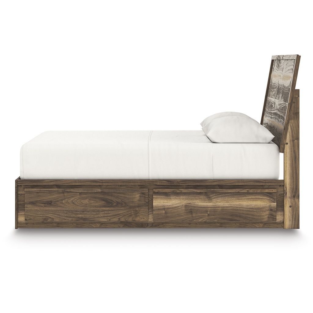 Darcalli Queen Panel Bed with Storage In Brown NCB3367B4