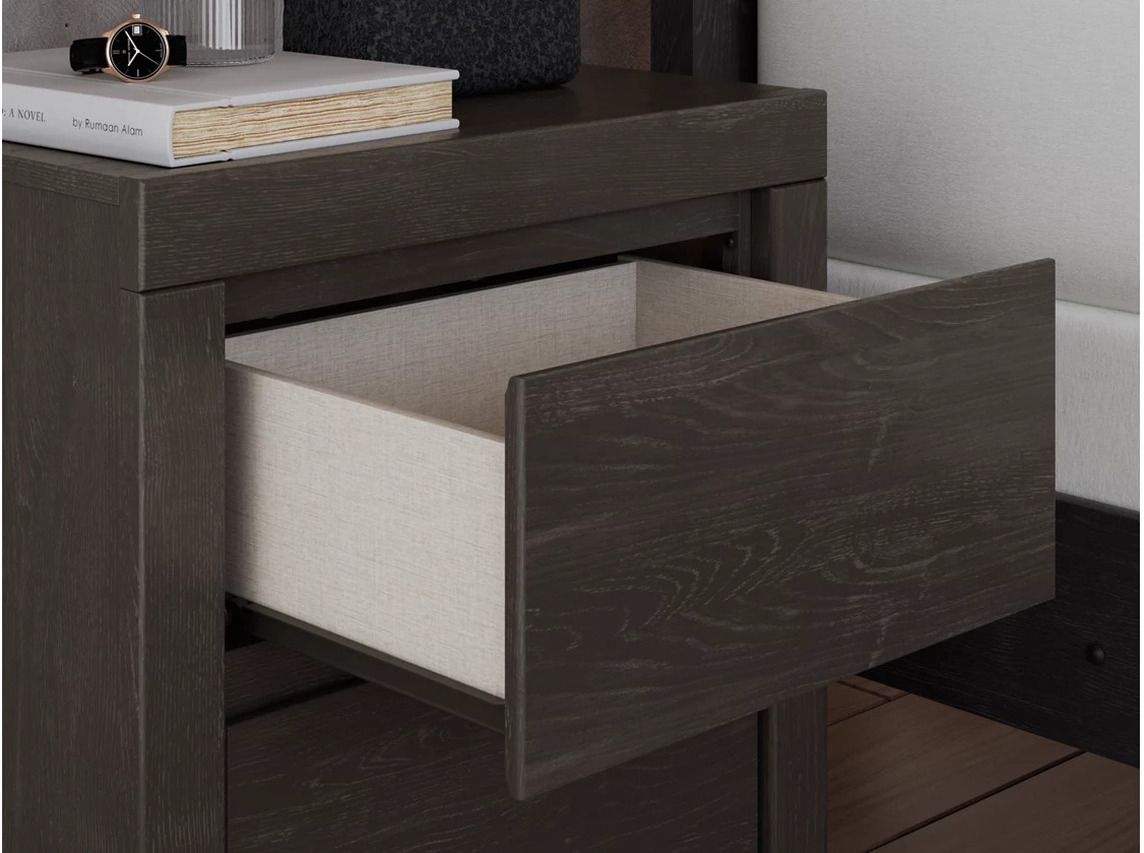 Candanew Nightstand In Charcoal NCB337092