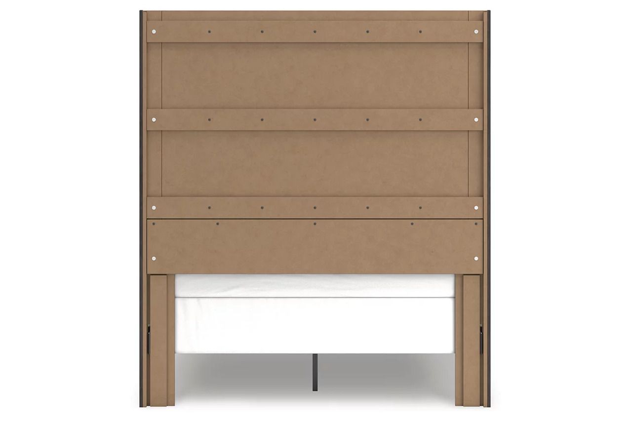 Candanew Queen Panel Bed In Charcoal NCB3370B2