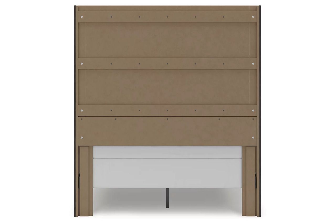 Candanew Queen Panel Storage Bed In Charcoal NCB3370B4