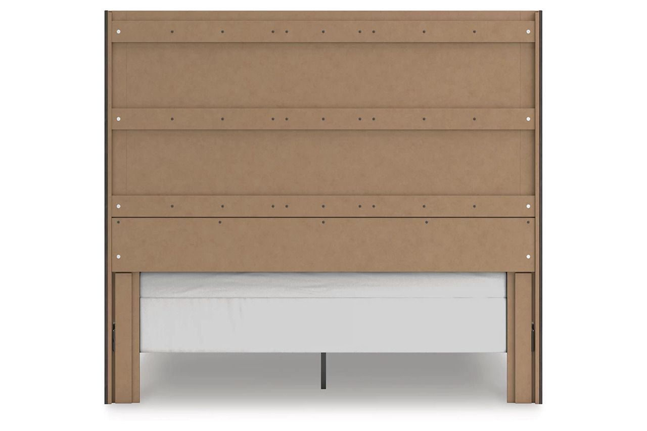Candanew King Panel Bed In Charcoal NCB3370B8